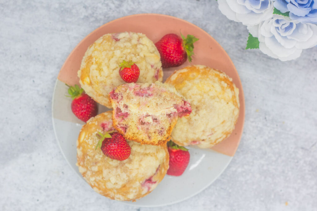 Assorted fresh strawberry muffins