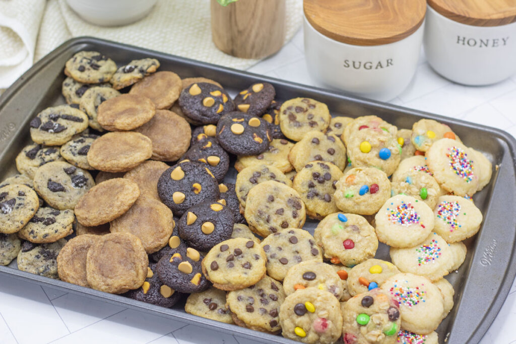 Miniature cookies 6 ways made from the ultimate cookie dough