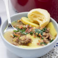 zuppa toscana with a brazilian cheese puff